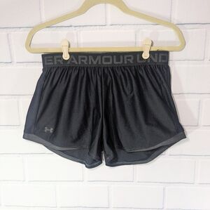 Under Armor Black Logo Waistband Running Shorts